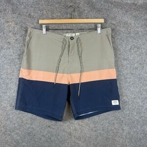Katin Board Shorts Mens 36 Gray Colorblock Drawstring Swim Trunks Surf Beach